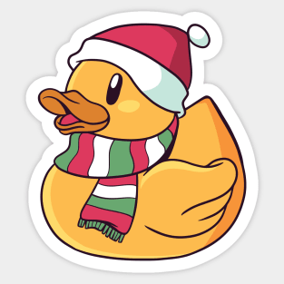 Christmas Winter Rubber Duck Sticker